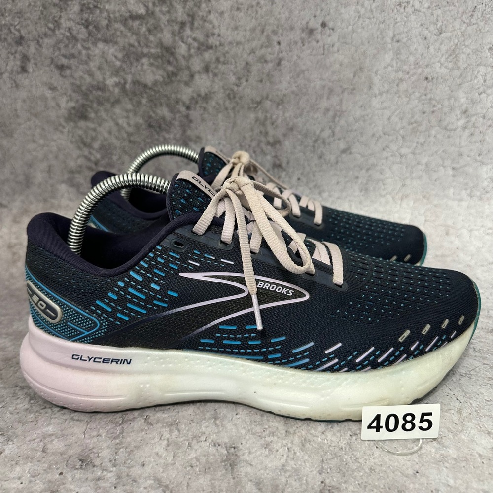 Brooks Glycerin 20 Running Shoes Womens 10 Blue Peacoat Ocean Pastel Lilac Mesh‎
